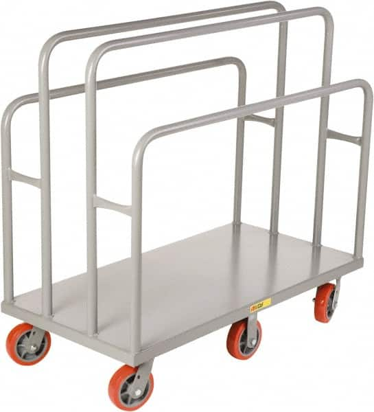 Little Giant - 3,600 Lb Capacity Steel Lumber & Panel Cart - Steel Deck, 24" OAW, Polyurethane Casters - Benchmark Tooling