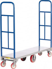 Little Giant - 2,000 Lb Capacity Steel High End Platform Truck - Steel Deck, 16" OAW, Polyurethane Casters - Benchmark Tooling