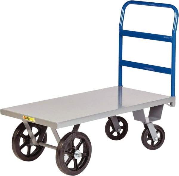 Little Giant - 3,000 Lb Capacity Steel Platform Truck - Steel Deck, 24" OAW, Rubber Casters - Benchmark Tooling