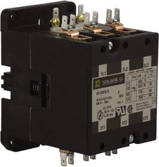 Square D - 3 Pole, 75 Amp Inductive Load, 24 Coil VAC at 50/60 Hz, Definite Purpose Contactor - Phase 1 and Phase 3 Hp:  15 at 230 VAC, 25 at 230 VAC, 40 at 460 VAC, 40 at 575 VAC, 5 at 115 VAC, 94 Amp Resistive Rating, CE, CSA, UL Listed - Benchmark Tooling