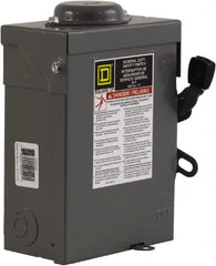 Square D - 60 Amp, 240 V, 2 Pole Nonfused Safety Switch - NEMA 3R, 10 hp at 240 VAC (Single Phase), DPST Contact Form - Benchmark Tooling