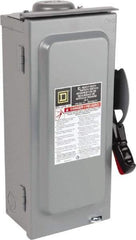 Square D - 60 Amp, 240 VAC, 250 VDC, 3 Pole Fused Safety Switch - NEMA 3R, 10 hp at 240 VAC, 10 hp at 250 VDC (Single Phase), 15 hp at 240 VAC, 10 hp at 250 VDC (Triple Phase), 3PST Contact Form - Benchmark Tooling