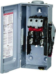 Square D - 30 Amp, 240 VAC, 250 VDC, 2 Pole Fused Safety Switch - NEMA 3R, 3 hp at 240 VAC (Single Phase), 7.5 hp at 240 VAC, 5 hp at 250 VDC (Triple Phase), DPST Contact Form - Benchmark Tooling