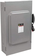 Square D - 200 Amp, 240 VAC, 250 VDC, 3 Pole Fused Safety Switch - NEMA 1, 15 hp at 240 VAC (Single Phase), 60 hp at 240 VAC, 40 hp at 250 VDC (Triple Phase), 3PST Contact Form - Benchmark Tooling