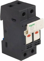 Schneider Electric - 2 Pole, 600 Volt, 30 Amp, DIN Rail Mount Fuse Holder - Compatible with CC Class, 35mm Wide Fuse - Benchmark Tooling