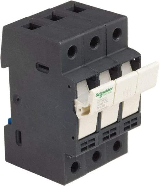 Schneider Electric - 3 Pole, 600 Volt, 30 Amp, DIN Rail Mount Fuse Holder - Compatible with CC Class, 52mm Wide Fuse - Benchmark Tooling