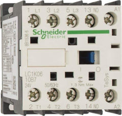 Schneider Electric - 3 Pole, 24 Coil VAC at 50/60 Hz, 6 Amp at 440 VAC, Nonreversible IEC Contactor - BS 5424, CSA, IEC 60947, NF C 63-110, RoHS Compliant, UL Listed, VDE 0660 - Benchmark Tooling