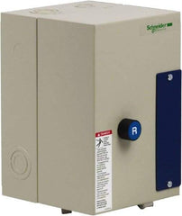 Schneider Electric - 3 Pole, 32 Amp, 120 Coil VAC, Nonreversible Enclosed IEC Motor Starter - 1 Phase Hp: 2 at 120 VAC, 5 at 240 VAC, 3 Phase Hp: 10 at 208 VAC, 10 at 230 VAC, 20 at 460 VAC, 25 at 575 VAC - Benchmark Tooling