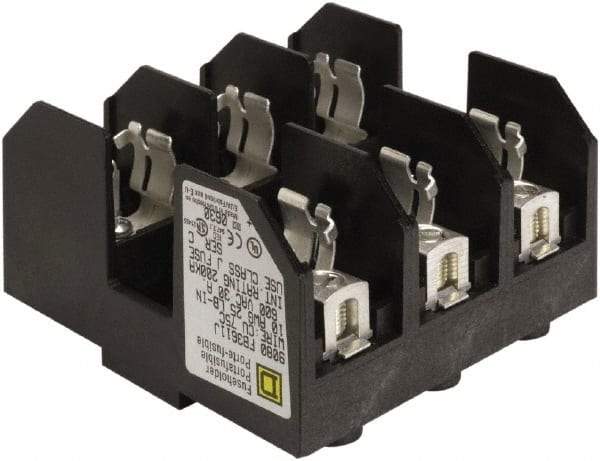 Square D - 3 Pole, 600 Volt, 30 Amp, Surface Mount Fuse Holder - Compatible with CC Class Fuse - Benchmark Tooling