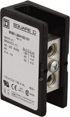 Square D - 3 Poles, 135 (Aluminium), 175 (Copper) Amp, Phenolic Power Distribution Block - 600 VAC, 1 Primary Connection - Benchmark Tooling