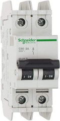 Schneider Electric - 3 Amp, 125 VDC, 240 VAC, 60 VDC, 1 Pole, DIN Rail Mount, Fixed Mount Miniature Circuit Breaker - Thermal Magnetic Trip, Multiple Breaking Capacity Ratings, 73mm Deep x 107mm High x 36mm Wide - Benchmark Tooling