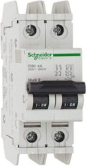 Schneider Electric - 4 Amp, 125 VDC, 240 VAC, 60 VDC, 1 Pole, DIN Rail Mount, Fixed Mount Miniature Circuit Breaker - Thermal Magnetic Trip, Multiple Breaking Capacity Ratings, 73mm Deep x 107mm High x 36mm Wide - Benchmark Tooling