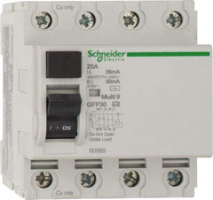 Schneider Electric - 25 Amp, 240 VAC, 277 VAC, 400 VAC, 415 VAC, 4 Pole, Residual Current Device - Benchmark Tooling