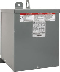 Square D - 1 Phase, 480 Volt Input, 120/240 VAC Output, 60 Hz, 5 kVA, General Purpose Transformer - 3R NEMA Rating, 9.75 Inch Wide x 11-3/4 Inch Deep x 14-3/4 Inch High, Wall Mount - Benchmark Tooling