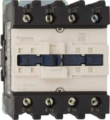 Schneider Electric - 4 Pole, 110 Coil VAC at 50/60 Hz, 80 Amp, Nonreversible IEC Contactor - 1 Phase hp: 10 at 230/240 VAC, 5 at 115 VAC, 3 Phase hp: 20 at 200/208 VAC, 20 at 230/240 VAC, 50 at 460/480 VAC, 50 at 575/600 VAC - Benchmark Tooling