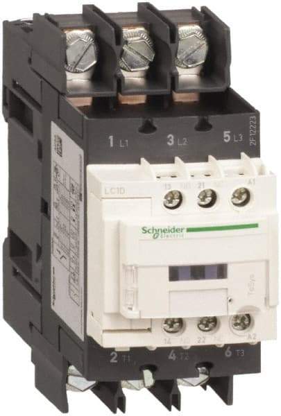 Schneider Electric - 3 Pole, 24 Coil VAC at 50/60 Hz, 65 Amp at 440 VAC, Nonreversible IEC Contactor - CCC, CSA, CSA C22.2 No. 14, EN/IEC 60947-4-1, EN/IEC 60947-5-1, GOST, RoHS Compliant, UL 508, UL Listed - Benchmark Tooling