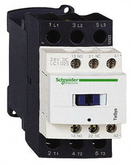 Schneider Electric - 3 Pole, 24 Coil VDC, 25 Amp at 440 VAC and 40 Amp at 440 VAC, Nonreversible IEC Contactor - 1 Phase hp: 2 at 115 VAC, 3 at 230/240 VAC, 3 Phase hp: 15 at 460/480 VAC, 20 at 575/600 VAC, 5 at 200/208 VAC, 7.5 at 230/240 VAC - Benchmark Tooling