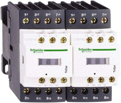 Schneider Electric - 3 Pole, 120 Coil VAC at 50/60 Hz, 40 Amp at 440 VAC, Reversible IEC Contactor - 1 Phase hp: 3 at 115 VAC, 5 at 230/240 VAC, 3 Phase hp: 10 at 200/208 VAC, 10 at 230/240 VAC, 30 at 460/480 VAC, 30 at 575/600 VAC - Benchmark Tooling