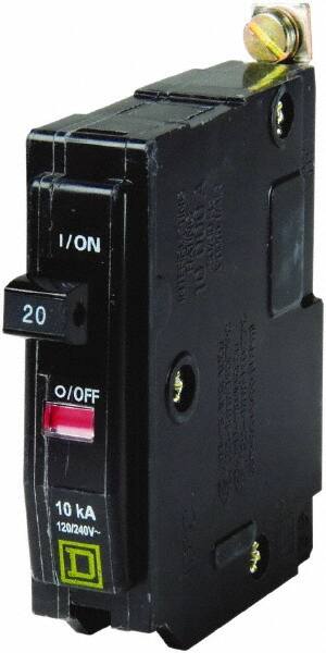 Square D - 20 Amp, 240 VAC, 1 Pole, Bolt On Miniature Circuit Breaker - 14-8 AWG - Benchmark Tooling