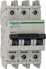 Schneider Electric - 20 Amp, 125 VDC, 240 VAC, 60 VDC, 3 Pole, DIN Rail Mount, Fixed Mount Miniature Circuit Breaker - Thermal Magnetic Trip, Multiple Breaking Capacity Ratings, 73mm Deep x 107mm High x 54mm Wide - Benchmark Tooling