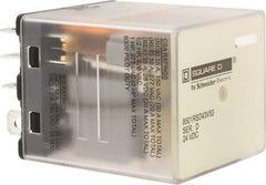 Square D - Electromechanical Plug-in General Purpose Relay - 10 Amp at 250 VAC, 3PDT, 24 VDC - Benchmark Tooling