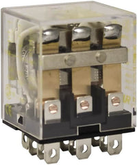 Square D - 1/2 hp at 120 Volt & 3/4 hp at 240 Volt, Electromechanical Plug-in General Purpose Relay - 10 Amp at 250 VAC, 3PDT, 120 VAC at 50/60 Hz - Benchmark Tooling