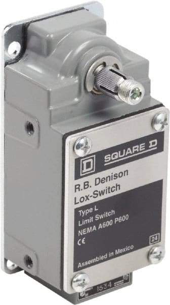 Square D - DPST, 2NC, 600 Volt Screw Terminal, Rotary Spring Return Actuator, General Purpose Limit Switch - 1, 2, 4, 12, 13 NEMA Rating, IP67 IPR Rating - Benchmark Tooling