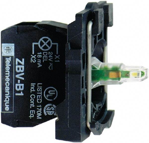 Schneider Electric - 110-120 V Green Lens LED Indicating Light - Screw Clamp Connector, Vibration Resistant - Benchmark Tooling