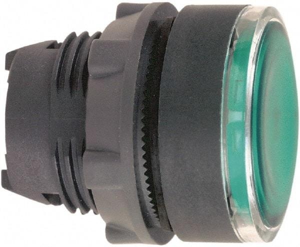 Schneider Electric - 22mm Mount Hole, Flush, Pushbutton Switch Only - Round, Green Pushbutton, Illuminated, Maintained (MA) - Benchmark Tooling