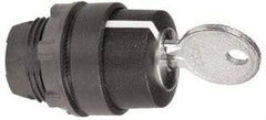 Schneider Electric - 22mm Mount Hole, 3 Position, Key Operated, Selector Switch Only - Black, Maintained (MA), Nonilluminated, Shock, Vibration and Water Resistant - Benchmark Tooling