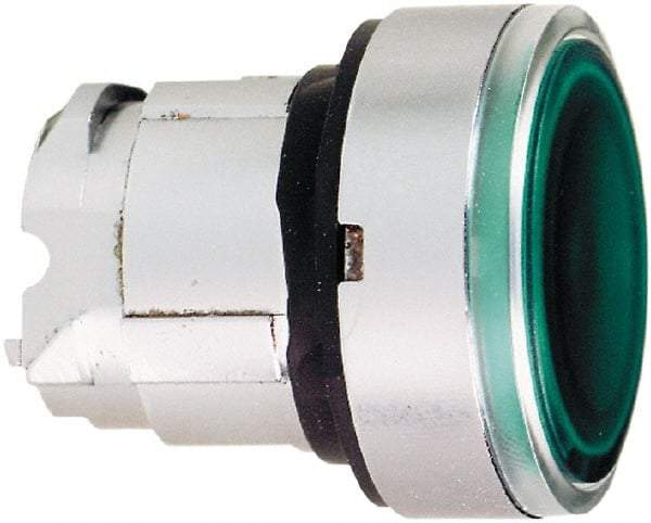 Schneider Electric - 22mm Mount Hole, Flush, Pushbutton Switch Only - Round, Green Pushbutton, Nonilluminated, Momentary (MO) - Benchmark Tooling