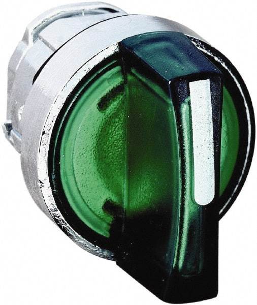 Schneider Electric - 22mm Mount Hole, 2 Position, Handle Operated, Selector Switch - Green, Maintained (MA), Illuminated, Shock, Vibration and Water Resistant - Benchmark Tooling