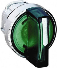 Schneider Electric - 22mm Mount Hole, 3 Position, Handle Operated, Selector Switch - Green, Maintained (MA), Illuminated, Shock, Vibration and Water Resistant - Benchmark Tooling