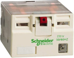 Schneider Electric - 3,750 VA Power Rating, Electromechanical Plug-in General Purpose Relay - 15 Amp at 250 VAC & 28 VDC, 4CO, 230 VAC - Benchmark Tooling