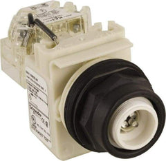 Schneider Electric - 120 V White Lens LED Pilot Light - Round Lens, Screw Clamp Connector, 54mm OAL x 42mm Wide, Vibration Resistant - Benchmark Tooling