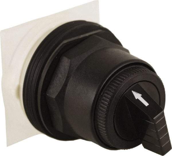 Schneider Electric - 30mm Mount Hole, 3 Position, Knob and Pushbutton Operated, Selector Switch Only - Black, Maintained (MA), without Contact Blocks, Anticorrosive, Weatherproof, Dust and Oil Resistant - Benchmark Tooling