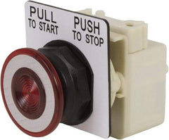 Schneider Electric - 30mm Mount Hole, Extended Straight, Pushbutton Switch Only - Red Pushbutton, Maintained (MA) - Benchmark Tooling