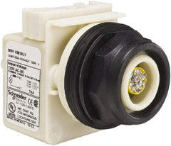 Schneider Electric - 120 V LED Indicating Light - Round Lens, Screw Clamp Connector, Corrosion Resistant, Dust Resistant, Oil Resistant - Benchmark Tooling