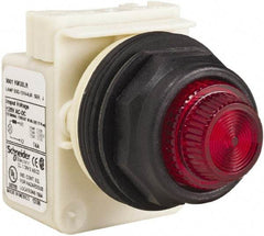 Schneider Electric - 120 V Red Lens LED Indicating Light - Round Lens, Screw Clamp Connector, Corrosion Resistant, Dust Resistant, Oil Resistant - Benchmark Tooling