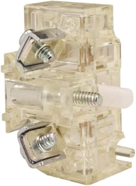 Schneider Electric - 10 Amp, Electrical Switch Contact Block - 600 Volt, Screw and Solder Terminal, 30mm Hole - Benchmark Tooling