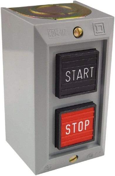 Schneider Electric - 2 Operator, Projecting Pushbutton Control Station - Start, Stop (Legend), Momentary Switch, NO/NC Contact, NEMA 1 - Benchmark Tooling