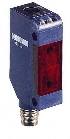 Telemecanique Sensors - 4 Pin M8 Connector, 15m Nominal Distance, Shock and Vibration Resistant, Through Beam Photoelectric Sensor - 12 to 24 VDC, 250 Hz, PBT, 20mm Long x 12mm Wide x 45mm High - Benchmark Tooling