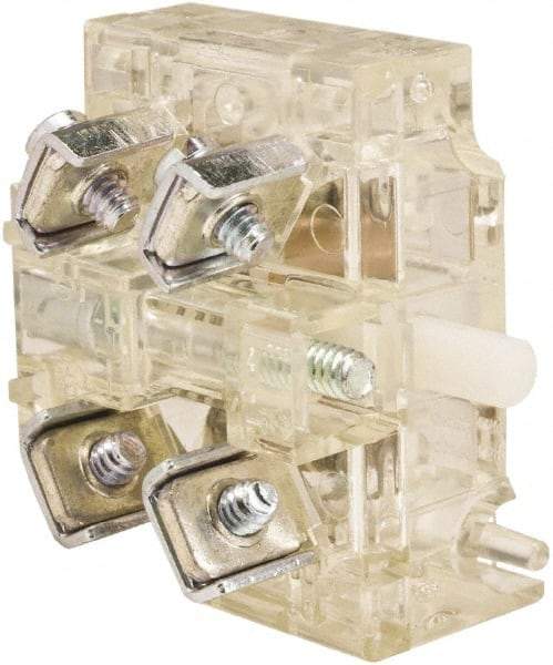 Schneider Electric - NO/NC, 10 Amp, Electrical Switch Contact Block - 600 Volt, Screw and Solder Terminal, 30mm Hole - Benchmark Tooling