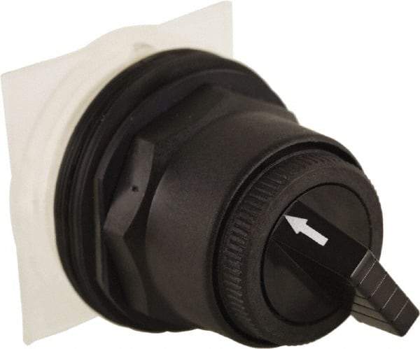 Schneider Electric - 30mm Mount Hole, 2 Position, Knob and Pushbutton Operated, Selector Switch Only - Black, Maintained (MA), without Contact Blocks, Anticorrosive, Weatherproof, Dust and Oil Resistant - Benchmark Tooling