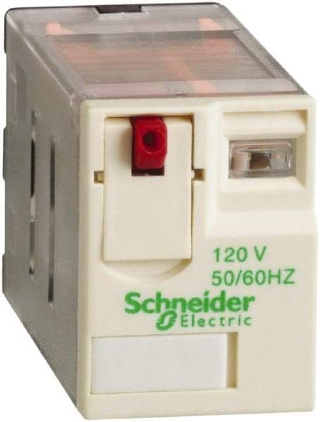 Schneider Electric - 3,750 VA Power Rating, Electromechanical Plug-in General Purpose Relay - 15 Amp at 250 VAC & 28 VDC, 2CO, 120 VAC - Benchmark Tooling