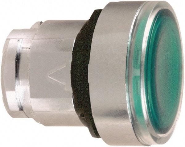 Schneider Electric - 22mm Mount Hole, Flush, Pushbutton Switch Only - Round, Green Pushbutton, Illuminated, Maintained (MA) - Benchmark Tooling