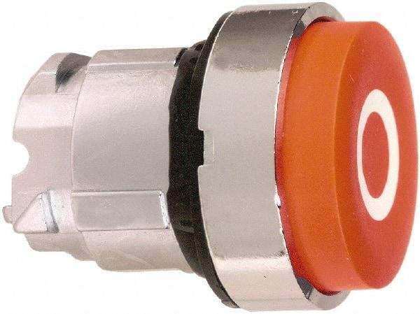 Schneider Electric - 22mm Mount Hole, Extended Straight, Pushbutton Switch Only - Round, Red Pushbutton, Nonilluminated, Momentary (MO) - Benchmark Tooling