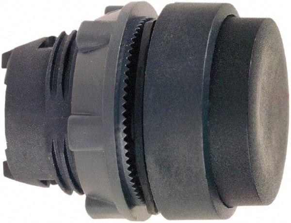 Schneider Electric - 22mm Mount Hole, Extended Straight, Pushbutton Switch Only - Round, Black Pushbutton, Nonilluminated, Maintained (MA) - Benchmark Tooling