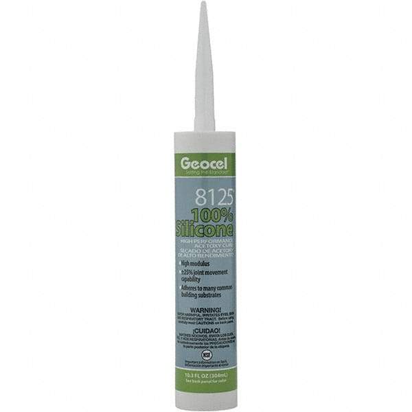 Geocel - 10.3 oz Tube White Silicone Cure Sealant - Outdoor - Benchmark Tooling