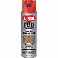 Krylon - 15 fl oz Red/Orange Marking Paint - Solvent Base Formula - Benchmark Tooling